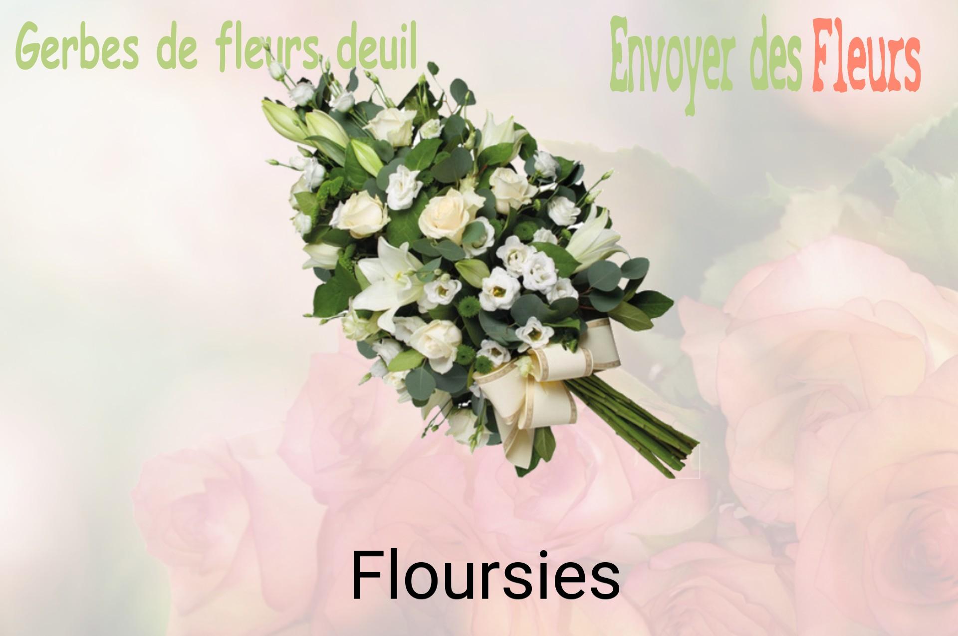 Gerbe de fleurs de deuil livrée à Floursies